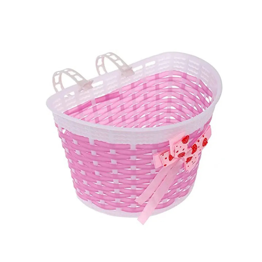 Plastic Children Bicycles Basket Portable Removable Colorful Lovely Replacement Scooter Holder Parts with Bell