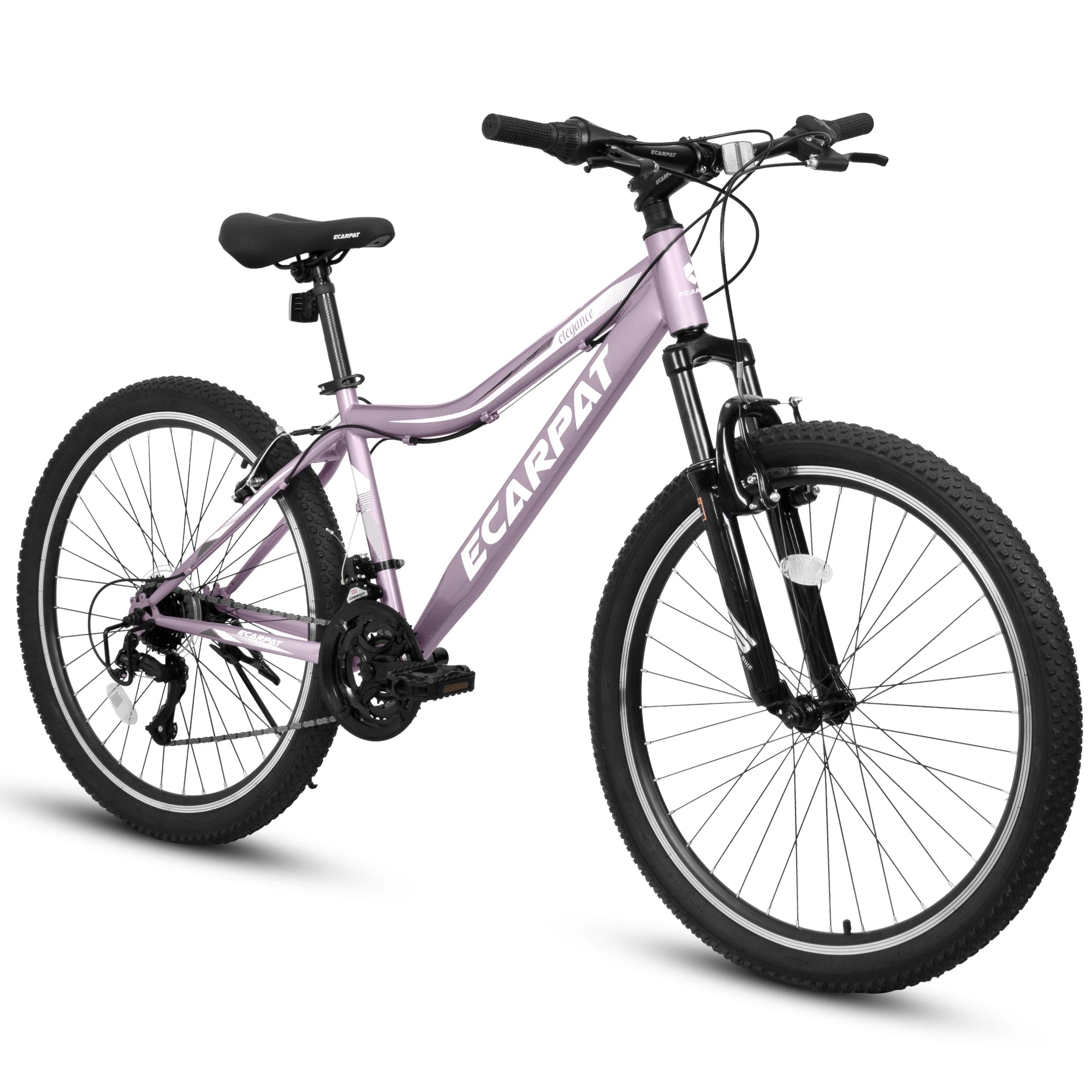 Mountain Bike 24 Inch Wheel, 21-Speed 15" Steel Frame, Trail Commuter City Mountain Bikes Female Bicycle V-Brake