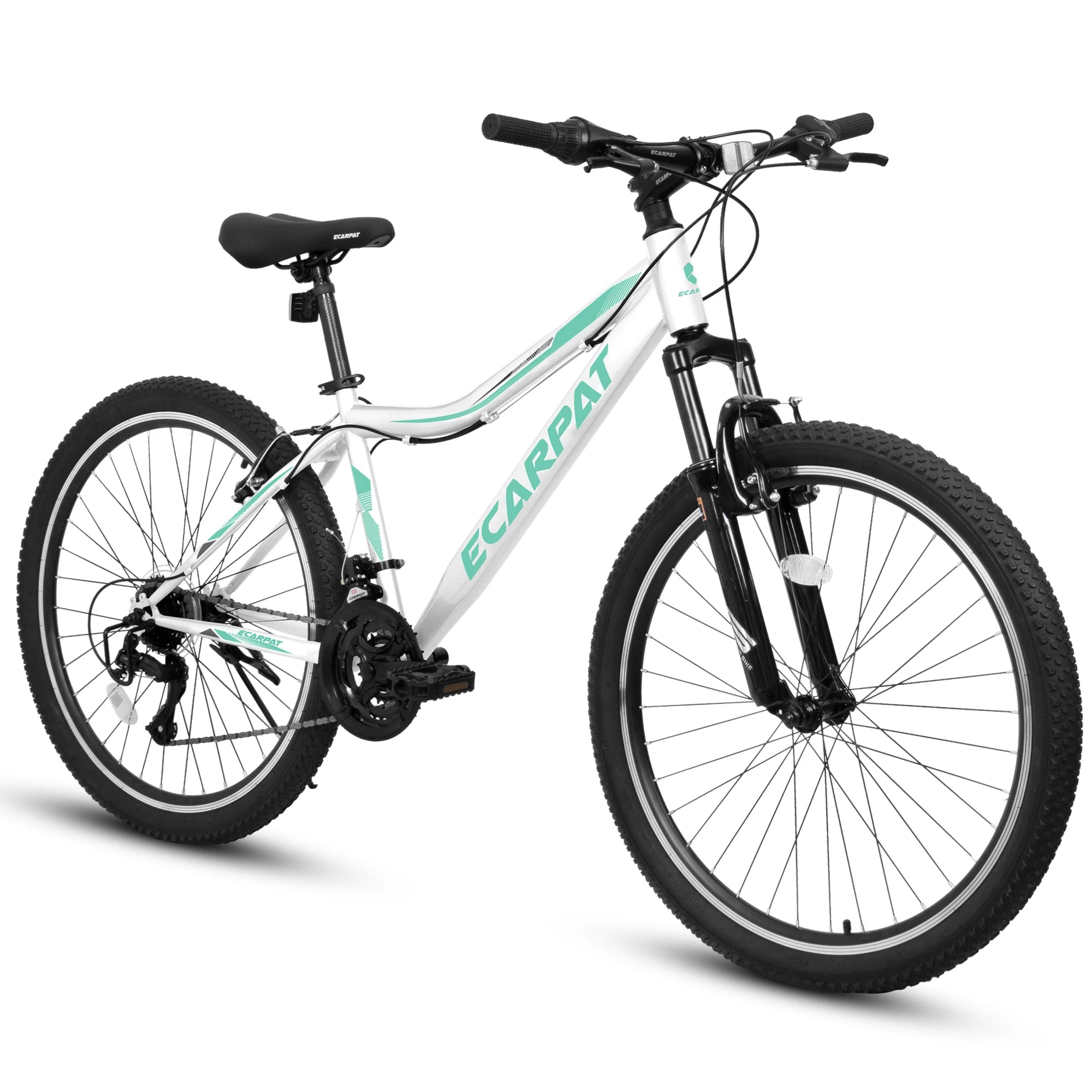 Mountain Bike 24 Inch Wheel, 21-Speed 15" Steel Frame, Trail Commuter City Mountain Bikes Female Bicycle V-Brake