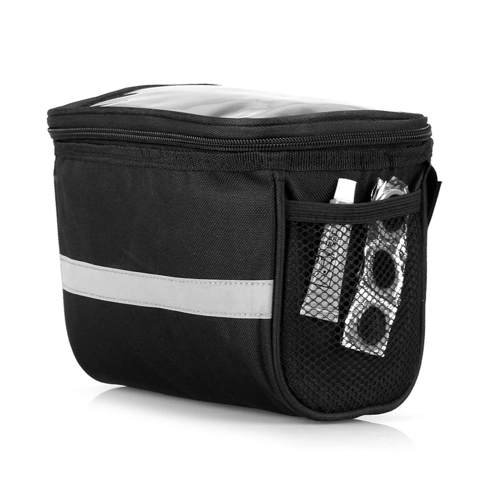 Cycle Bike Insulated Front Bag  Bike Handlebar Bag Basket Pannier Cooler Bag with Reflective Strip bike handlebar bag
