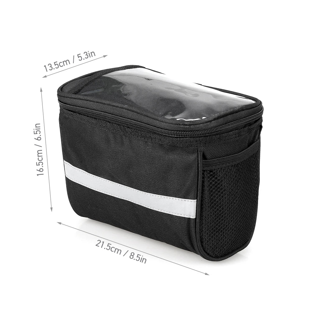 Cycle Bike Insulated Front Bag  Bike Handlebar Bag Basket Pannier Cooler Bag with Reflective Strip bike handlebar bag