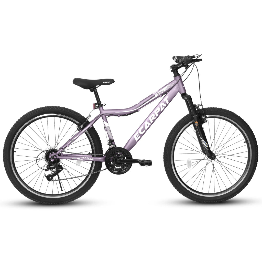 Mountain Bike 24 Inch Wheel, 21-Speed 15" Steel Frame, Trail Commuter City Mountain Bikes Female Bicycle V-Brake