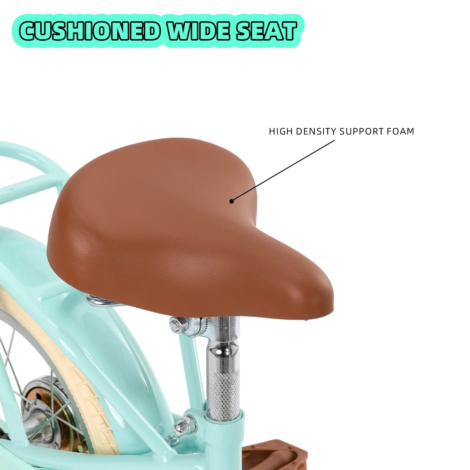 18 inch children's bicycle with basket and stable wheels, suitable for girls and boys aged 2 to 9